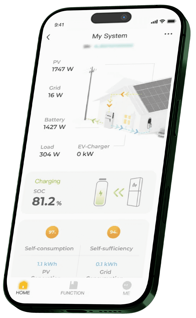 AccuProfs thuisbatterij-app met realtime inzicht in PV, netstroom, batterij en verbruik